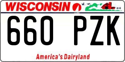 WI license plate 660PZK