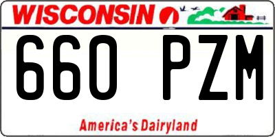 WI license plate 660PZM