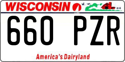 WI license plate 660PZR