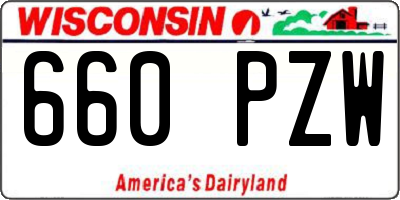 WI license plate 660PZW
