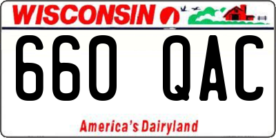 WI license plate 660QAC