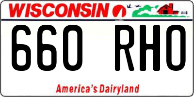WI license plate 660RHO