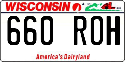 WI license plate 660ROH