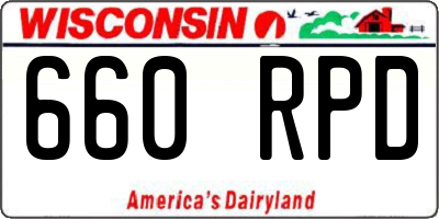 WI license plate 660RPD