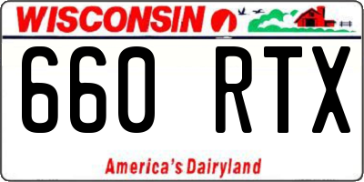 WI license plate 660RTX