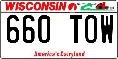 WI license plate 660TOW