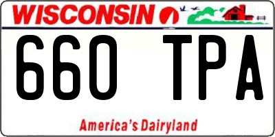 WI license plate 660TPA