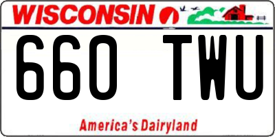 WI license plate 660TWU