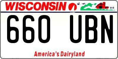 WI license plate 660UBN
