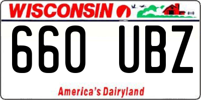 WI license plate 660UBZ