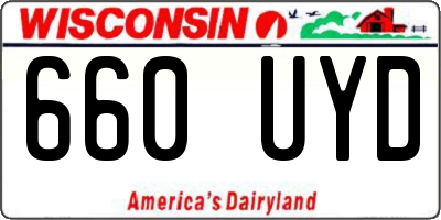 WI license plate 660UYD