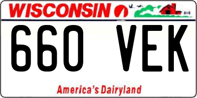 WI license plate 660VEK