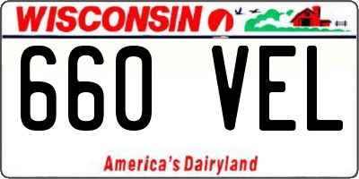 WI license plate 660VEL