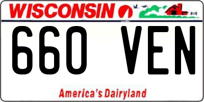 WI license plate 660VEN