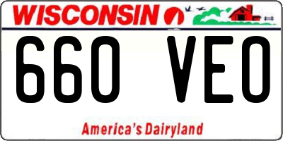 WI license plate 660VEO