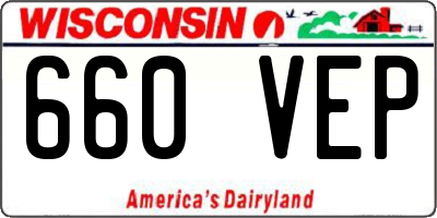 WI license plate 660VEP