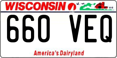 WI license plate 660VEQ