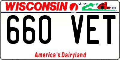 WI license plate 660VET