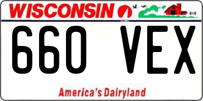 WI license plate 660VEX