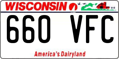 WI license plate 660VFC