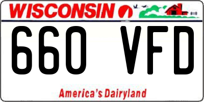 WI license plate 660VFD