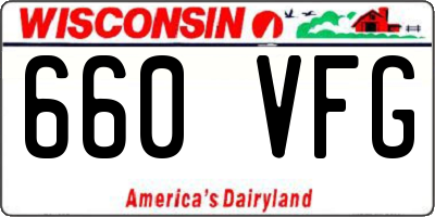 WI license plate 660VFG
