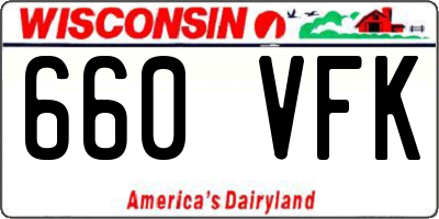 WI license plate 660VFK