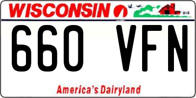 WI license plate 660VFN