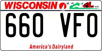 WI license plate 660VFO