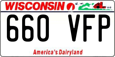 WI license plate 660VFP