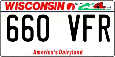 WI license plate 660VFR