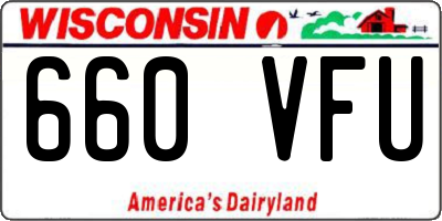 WI license plate 660VFU