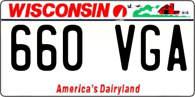 WI license plate 660VGA
