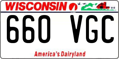 WI license plate 660VGC