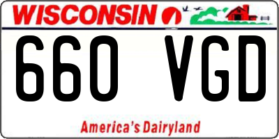 WI license plate 660VGD