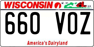 WI license plate 660VOZ