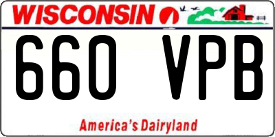 WI license plate 660VPB