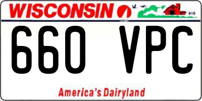 WI license plate 660VPC