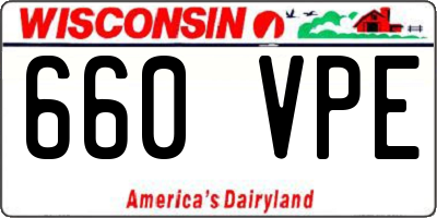 WI license plate 660VPE
