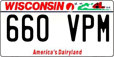 WI license plate 660VPM