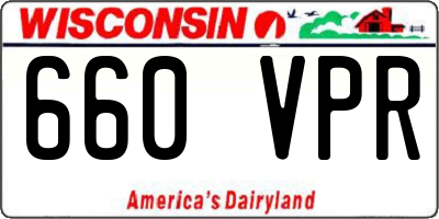 WI license plate 660VPR