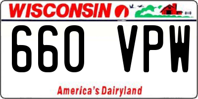 WI license plate 660VPW