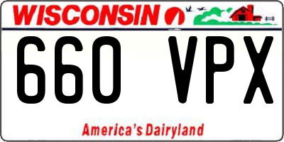 WI license plate 660VPX