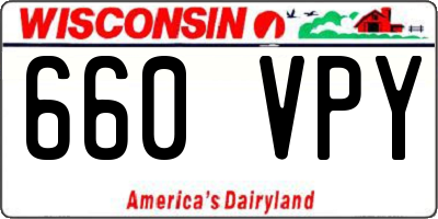WI license plate 660VPY