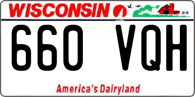 WI license plate 660VQH