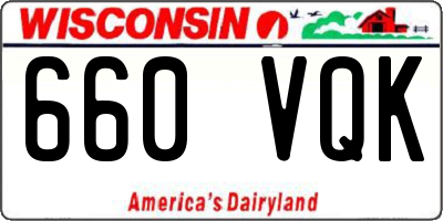 WI license plate 660VQK