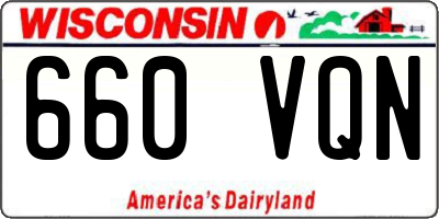 WI license plate 660VQN