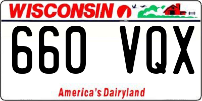 WI license plate 660VQX
