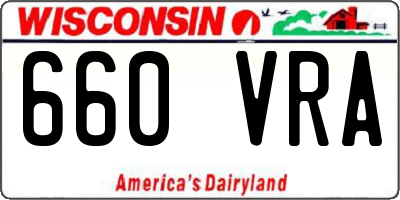 WI license plate 660VRA