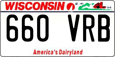 WI license plate 660VRB